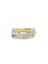 Trio Mixed Metal Set Sterling Silver Rings