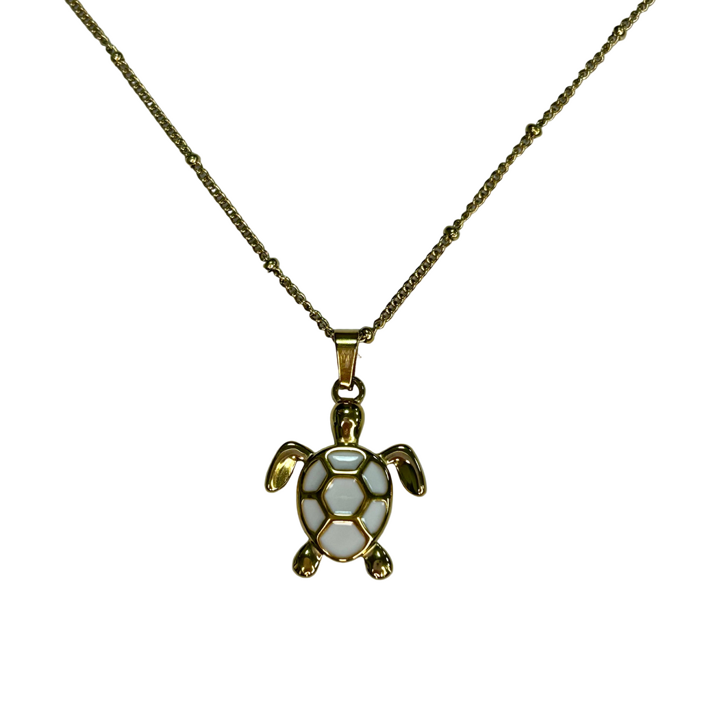 White Sea Turtle Necklace