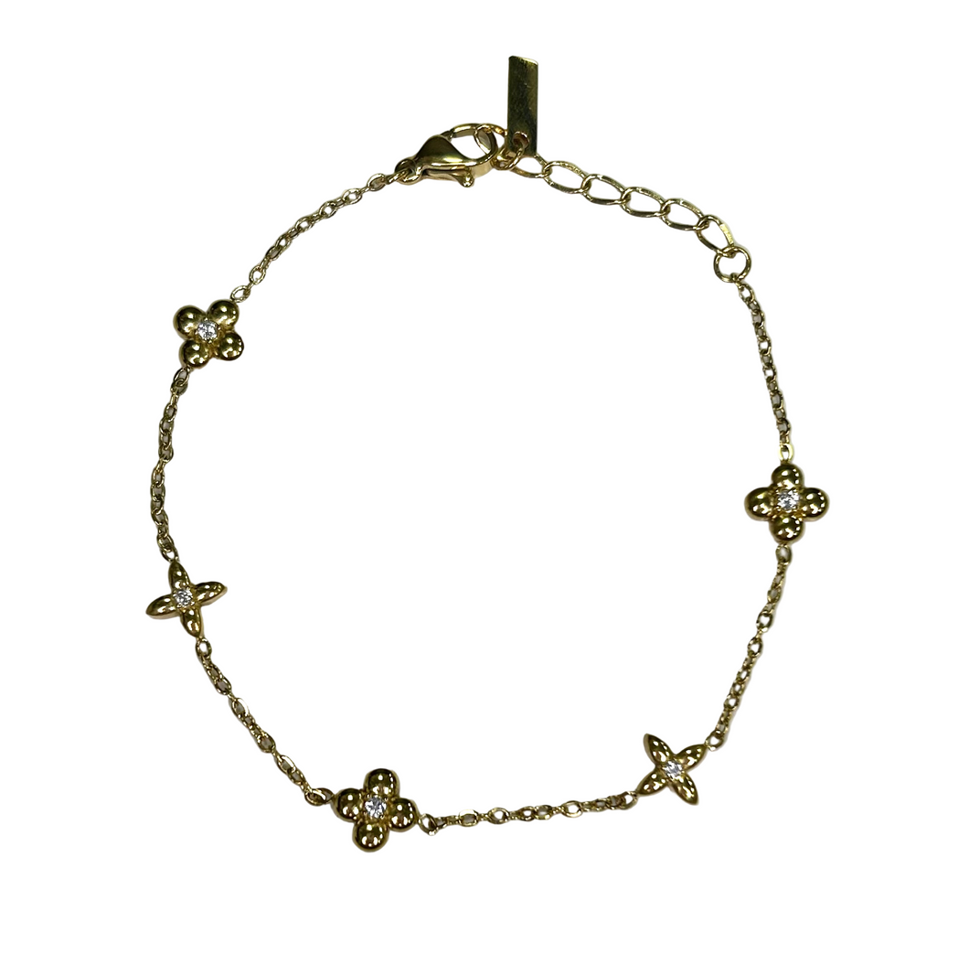 Rhinestone Clover Bracelet