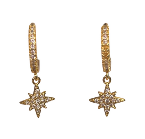 Rhinestone Northstar Drop Hoop