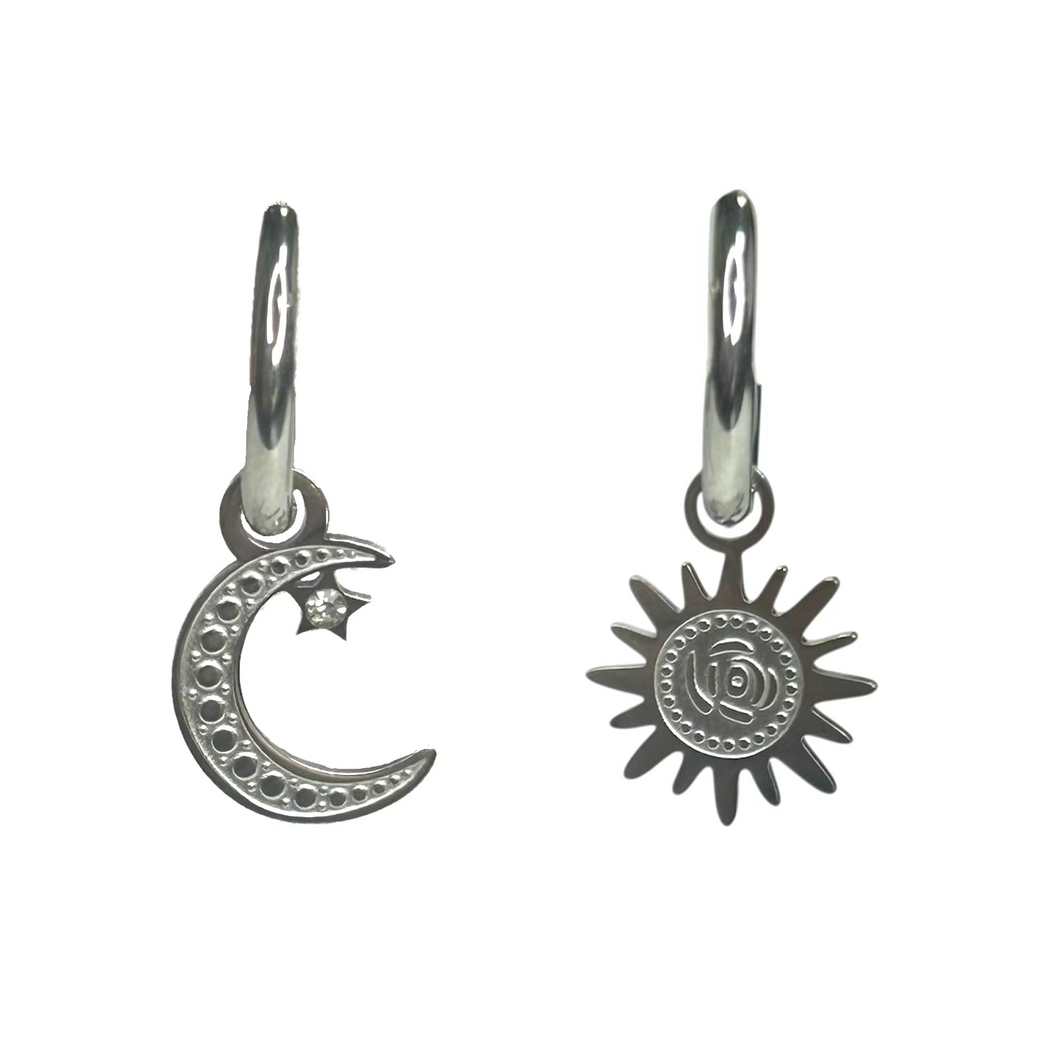 Sun & Moon Mismatch Drop Hoops