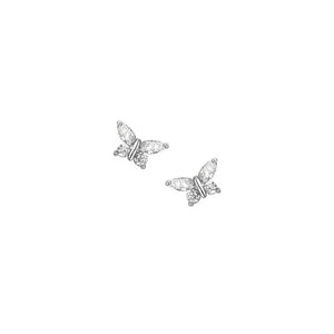 Butterfly Sterling Silver CZ studs