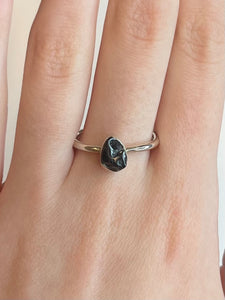 Black Tourmaline Sterling Silver Ring