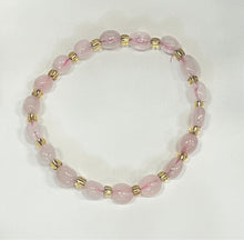 Rose Quartz Mala with Gold